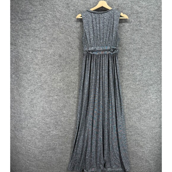 New Max Studio Dress Women S Small Gray Maxi Long V-Neck Sleeveless Rayon Casual - Picture 2 of 8